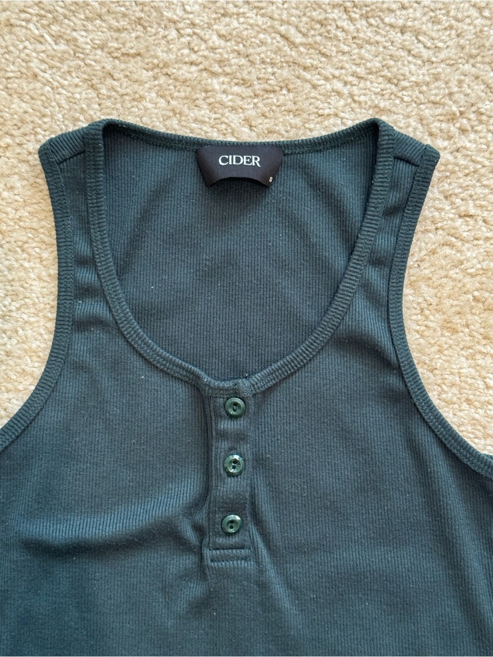 🔹 Cider Ribbed Henley Tank Size Small - Picture 3 of 3